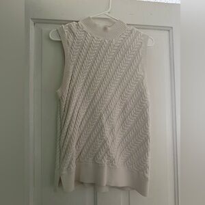 Talbots Ivory Cable Knit Sweater Vest